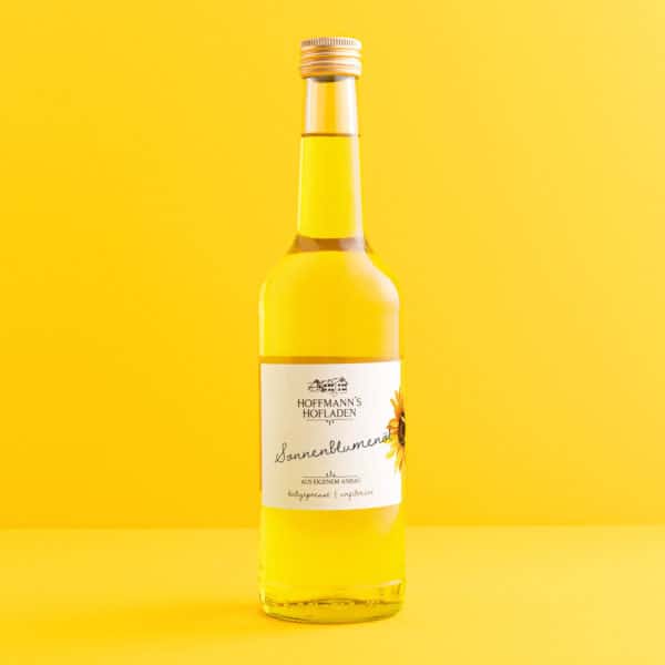 Sonnenblumenöl in der 0,5 Liter Flasche von Hoffmanns Hofladen