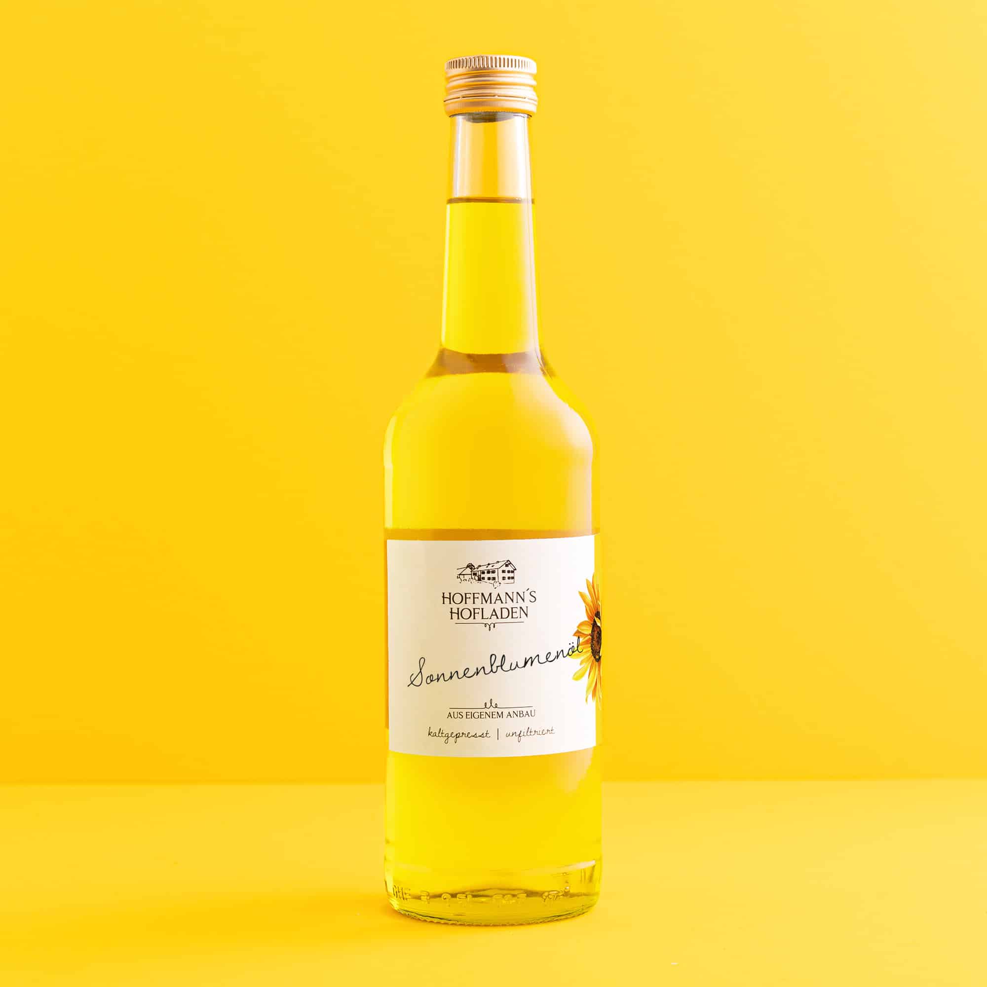 Sonnenblumenöl in der 0,5 Liter Flasche von Hoffmanns Hofladen